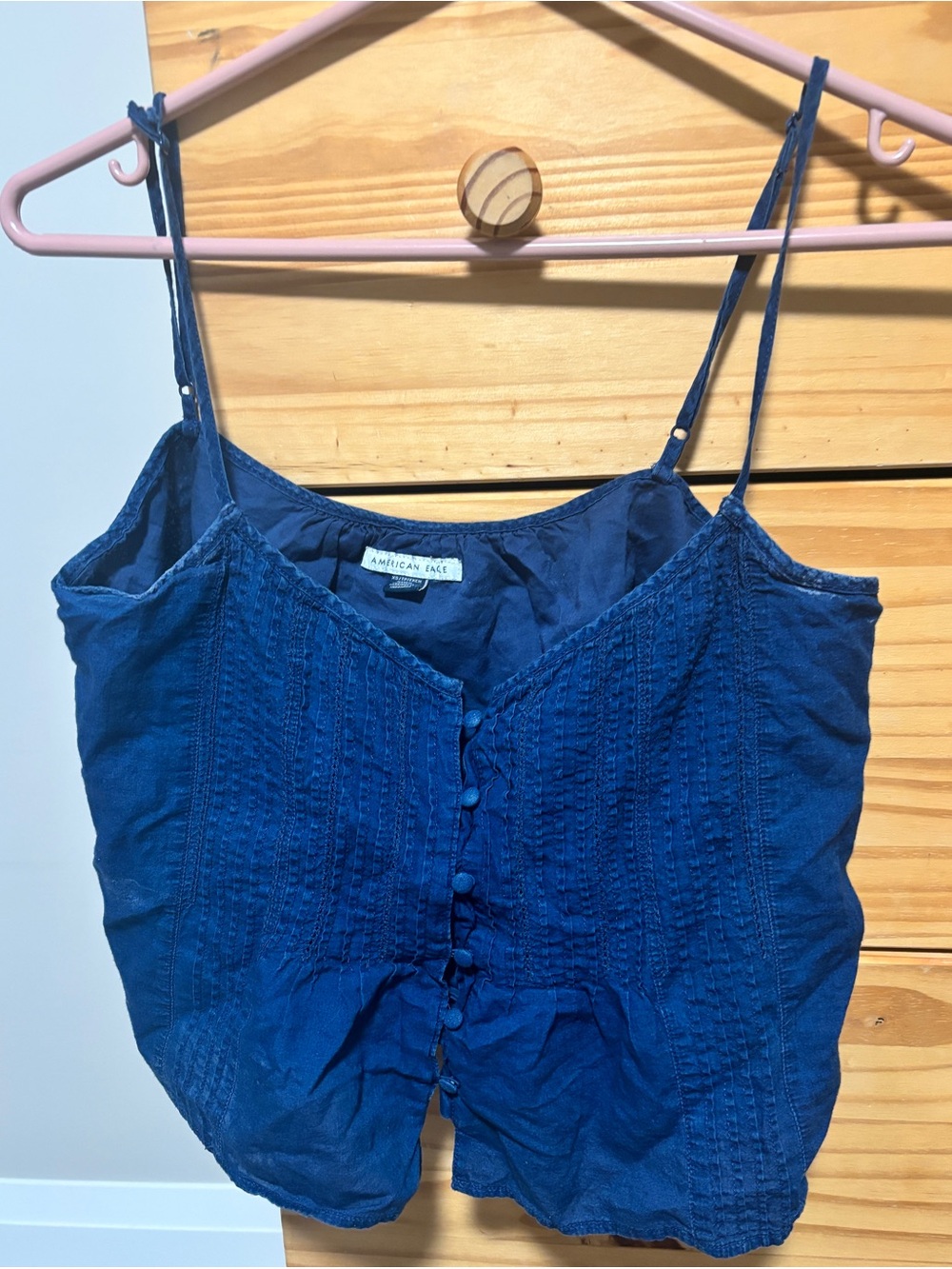 American Eagle Indigo Button-Front Spaghetti Strap Camisole
